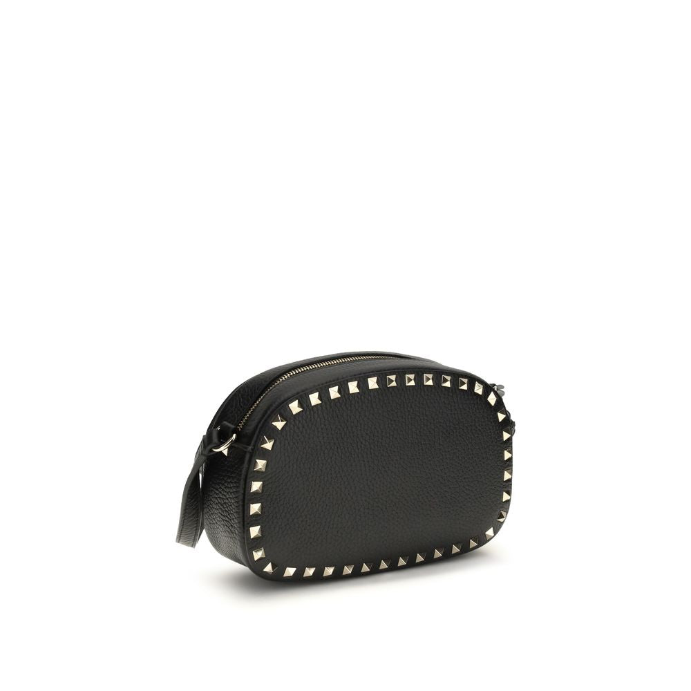 Bolso de hombro Valentino Garavani negro de piel de becerro Bos Taurus