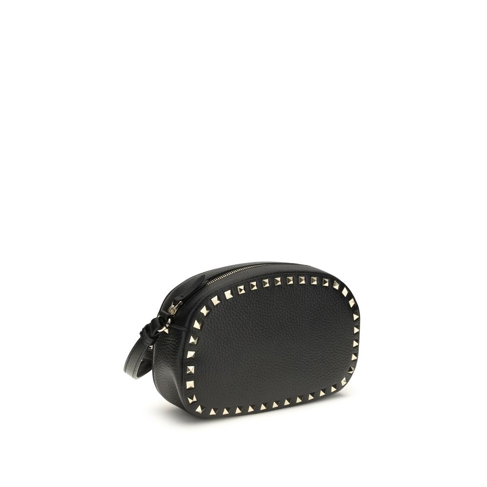 Bolso de hombro Valentino Garavani negro de piel de becerro Bos Taurus
