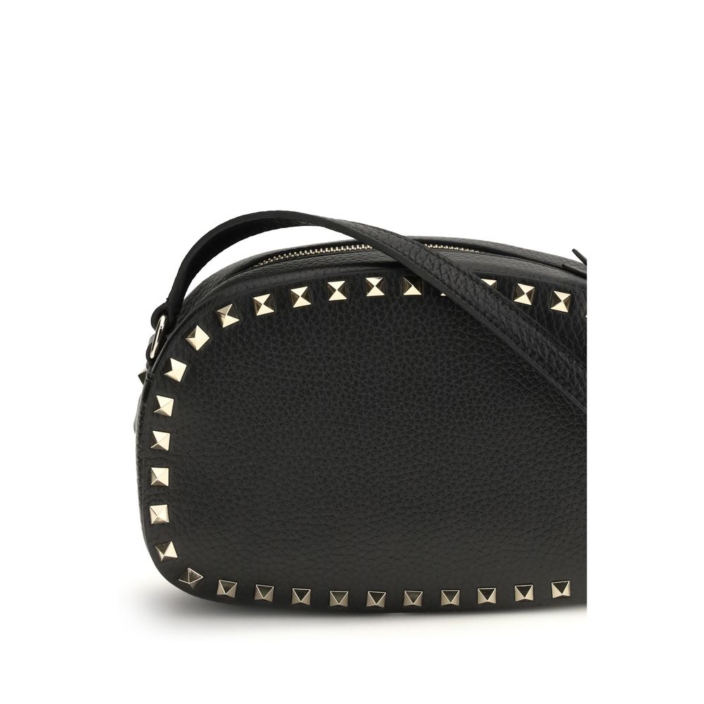 Bolso de hombro Valentino Garavani negro de piel de becerro Bos Taurus