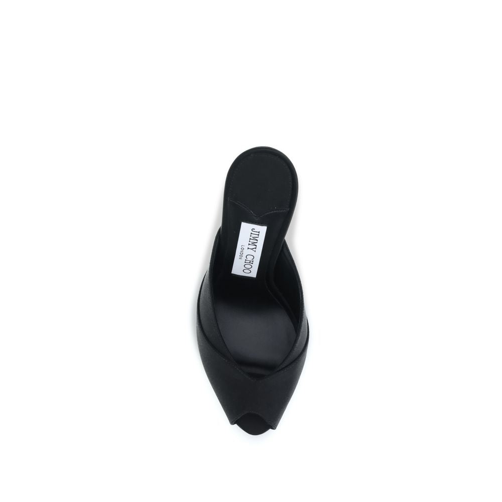 Sandalias Jimmy Choo de Piel de Becerro Negra Bos Taurus con Tacón de Aguja