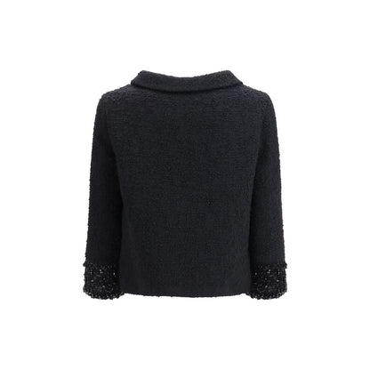 Valentino Black Wool Biker Jacket