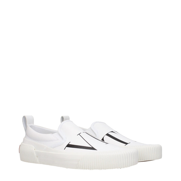 Mocasines sin cordones Valentino Garavani de tela blanca