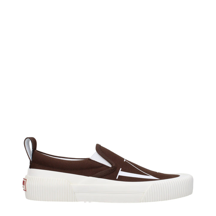 Mocasines sin cordones Valentino Garavani de tela marrón