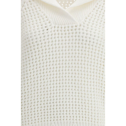 Brunello Cucinelli White Cotton Sweatshirt