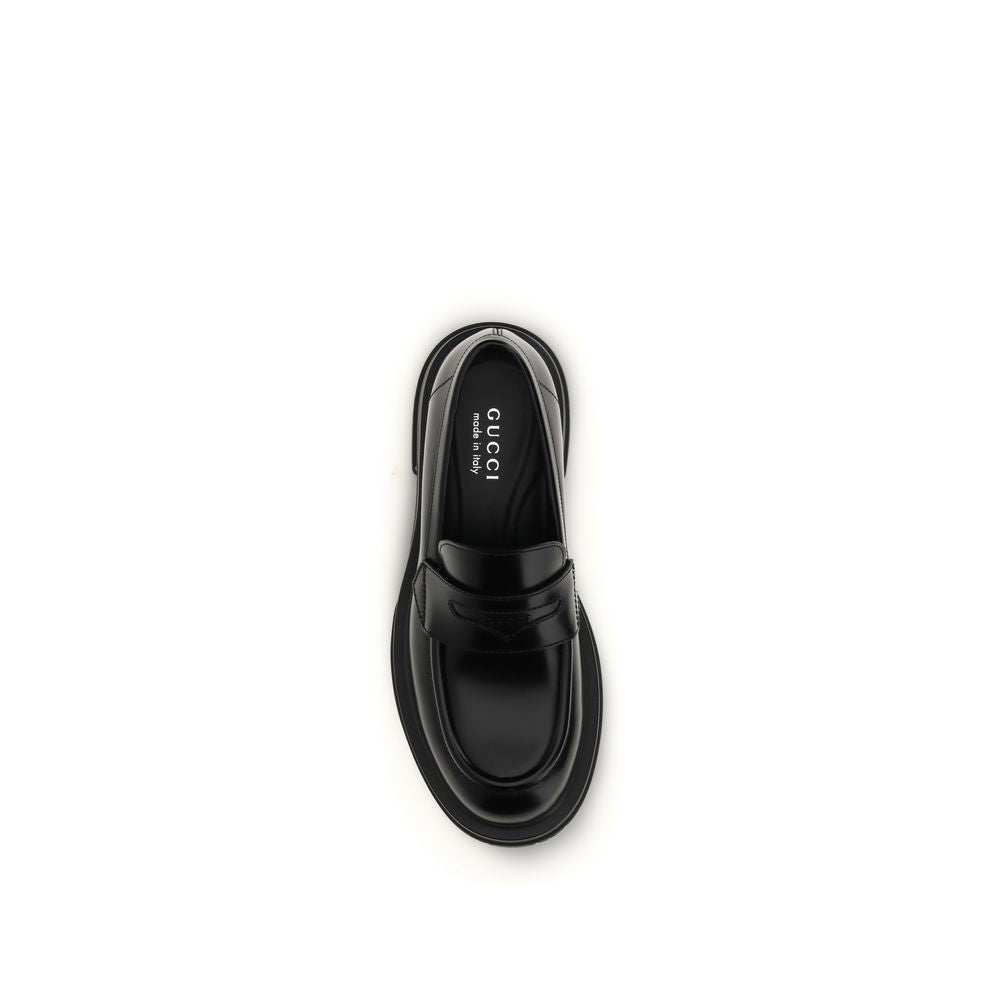 Mocasines sin cordones Gucci de piel de becerro negra Bos Taurus