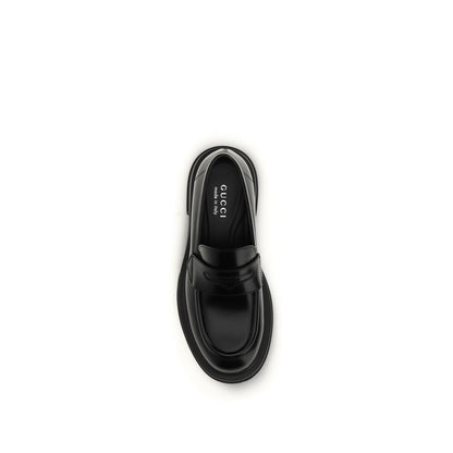 Mocasines sin cordones Gucci de piel de becerro negra Bos Taurus