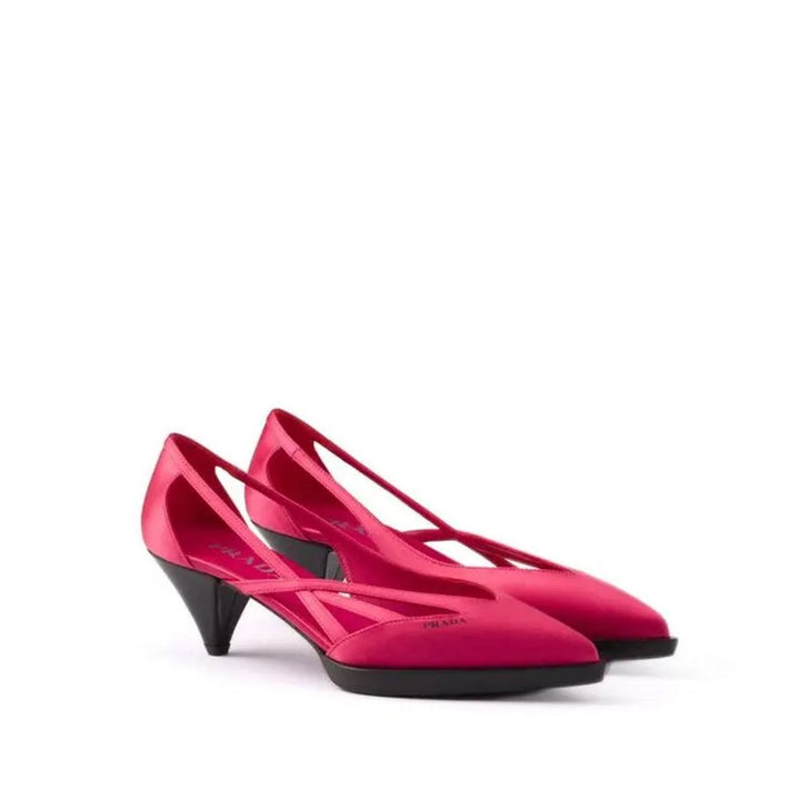 Escarpins Prada en soie multicolore à talon mi-haut