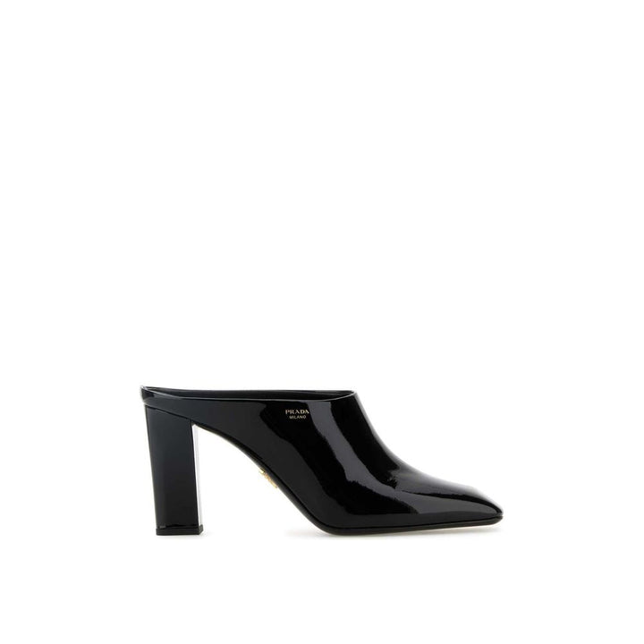 Mules Prada de piel de becerro negra
