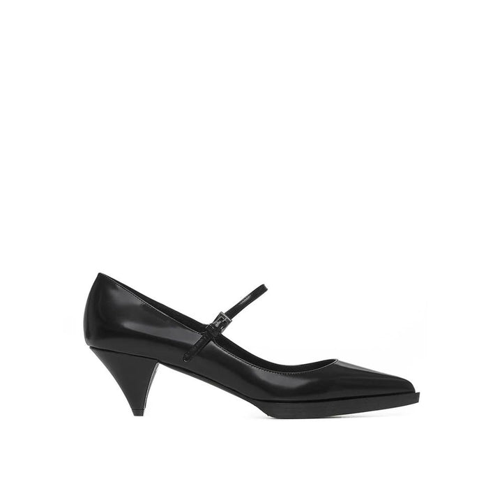 Escarpins Prada en cuir de veau noir à talon mi-haut