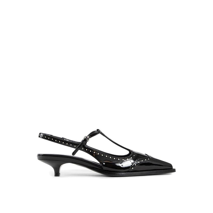 Escarpins Miu Miu en veau noir à talon mi-haut