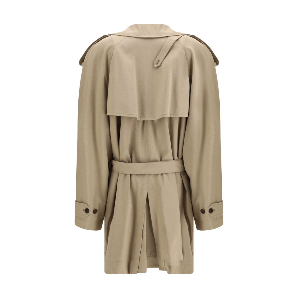 Trench-coat en coton beige Balenciaga