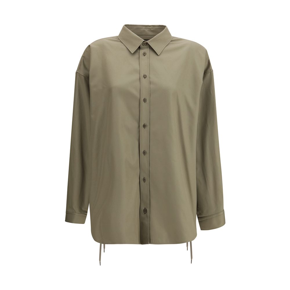 Camisa de vestir de algodón beige de Balenciaga