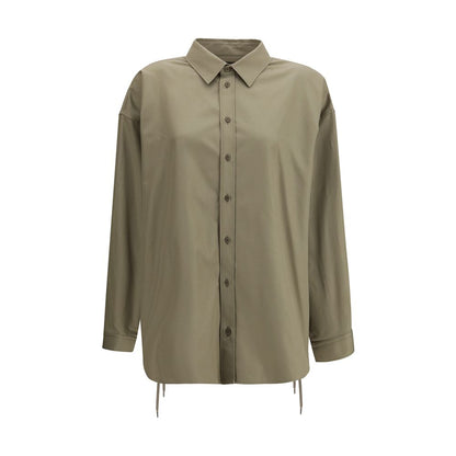 Camisa de vestir de algodón beige de Balenciaga