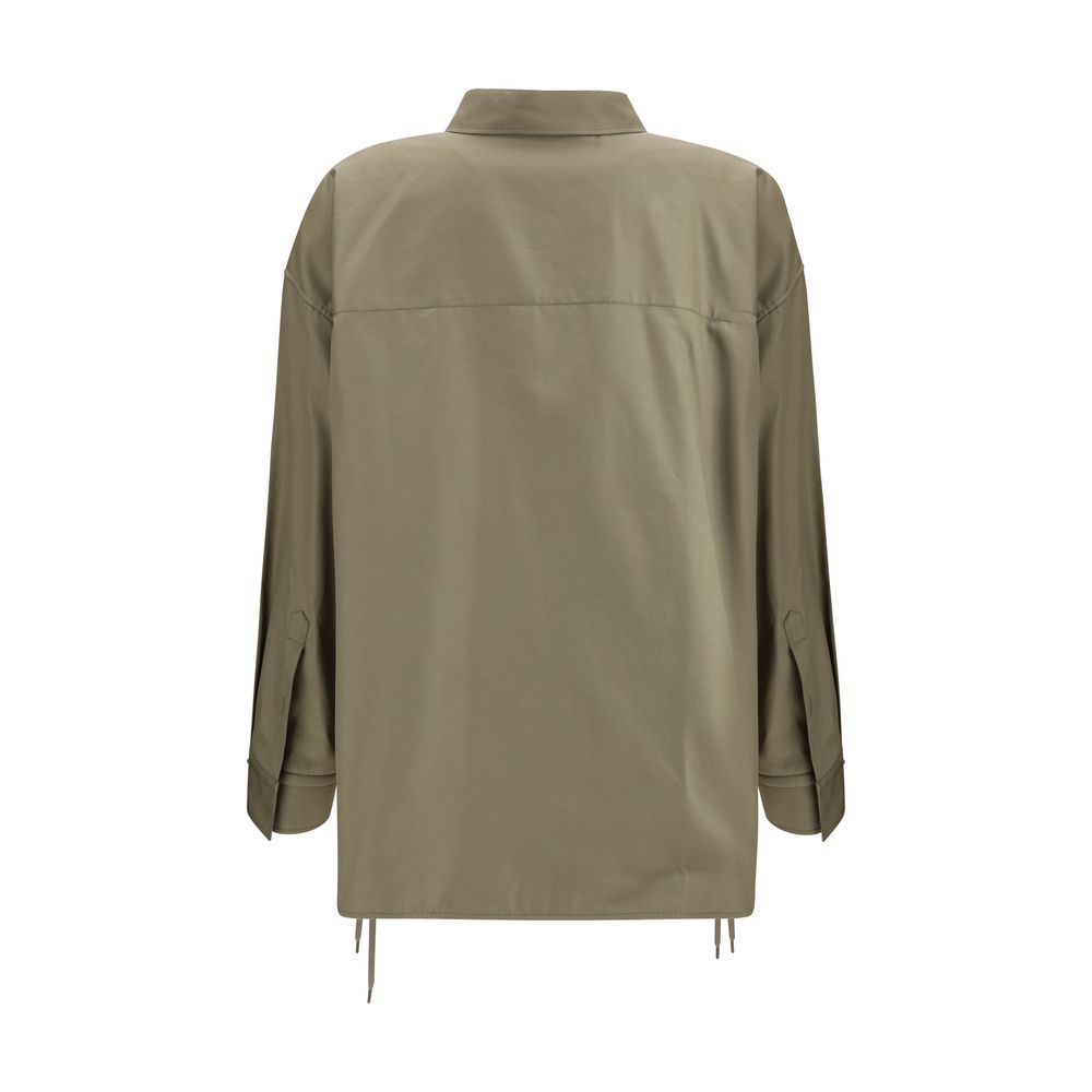 Camisa de vestir de algodón beige de Balenciaga