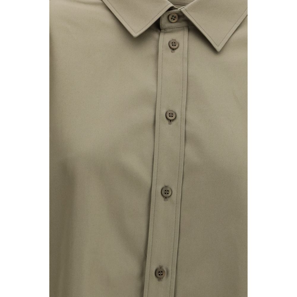 Camisa de vestir de algodón beige de Balenciaga