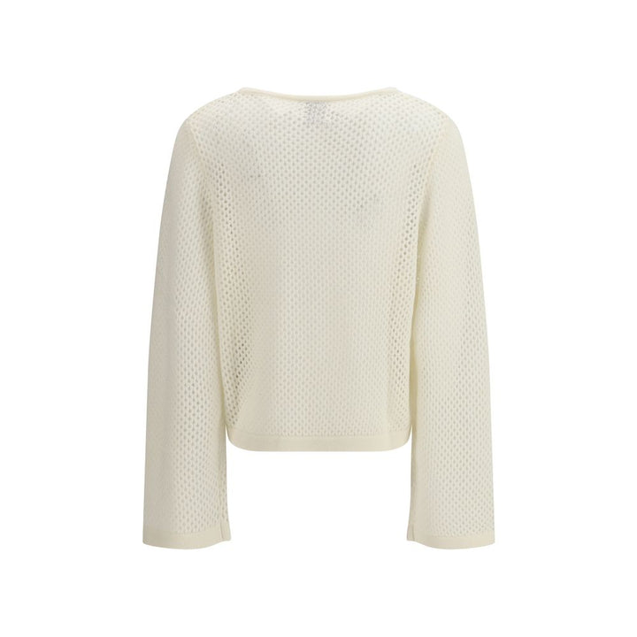 Allude White Wool Sweatshirt