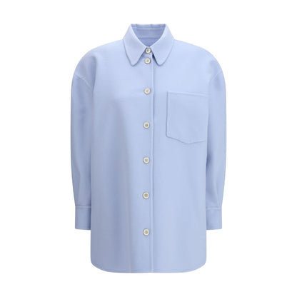 Fabiana Filippi Blue Wool Full-Length Jacket