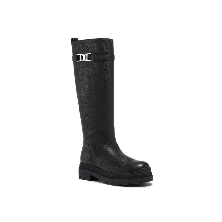 Salvatore Ferragamo Black Calfskin Flat Boots