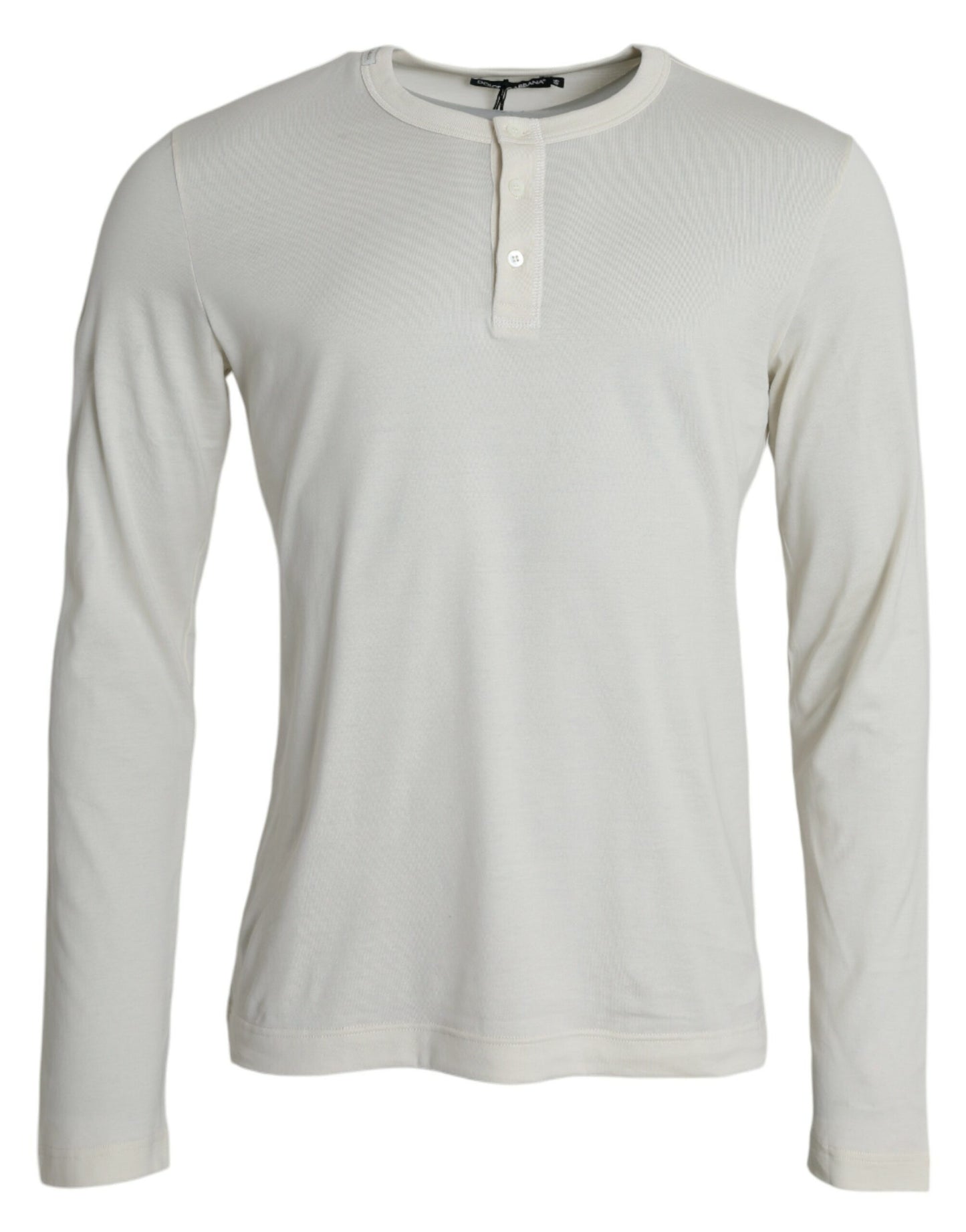 Camiseta de manga larga de algodón blanco Dolce & Gabbana