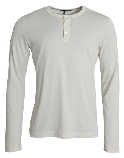 Camiseta de manga larga de algodón blanco Dolce & Gabbana