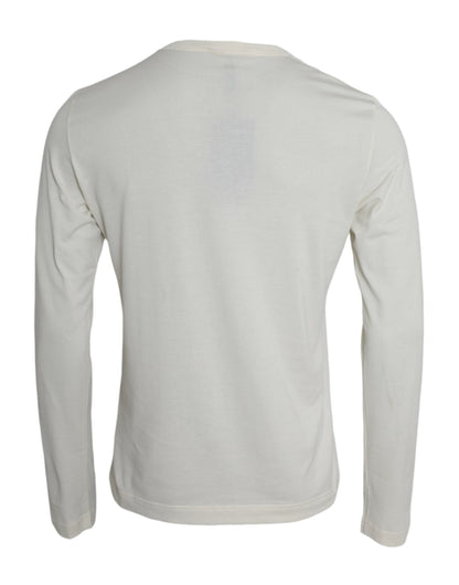 Camiseta de manga larga de algodón blanco Dolce & Gabbana