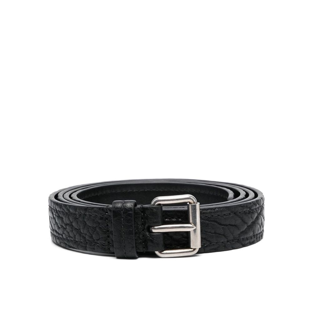 Cinturón regular Prada de piel de becerro negra