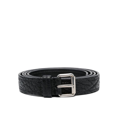Cinturón regular Prada de piel de becerro negra