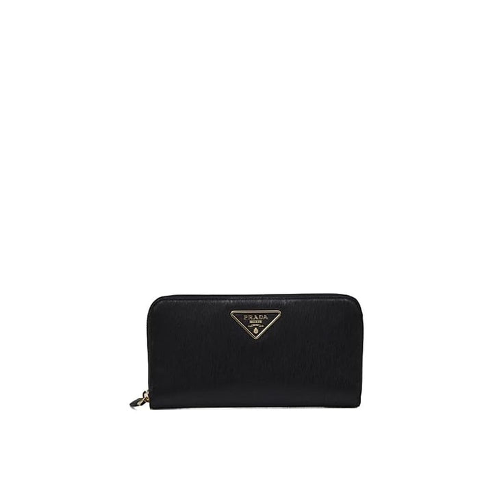 Portefeuille Prada en cuir de veau noir