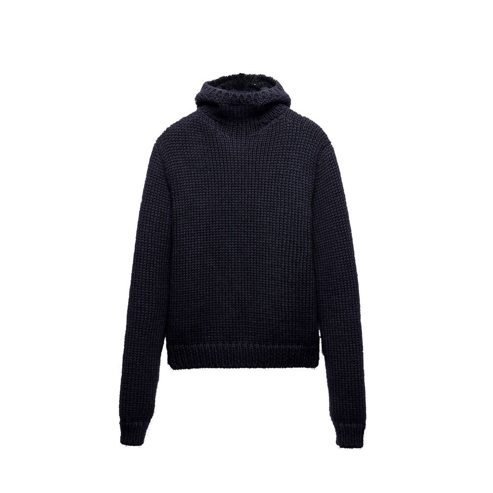 Sweat-shirt en laine bleue Prada