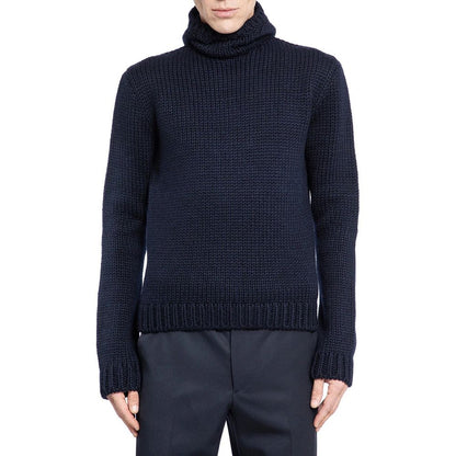 Sweat-shirt en laine bleue Prada