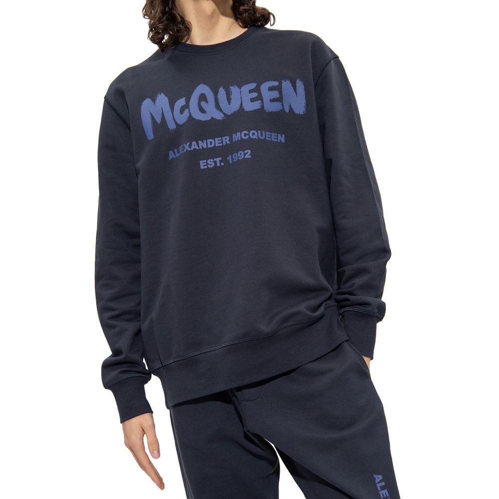 Sudadera Alexander McQueen de algodón azul