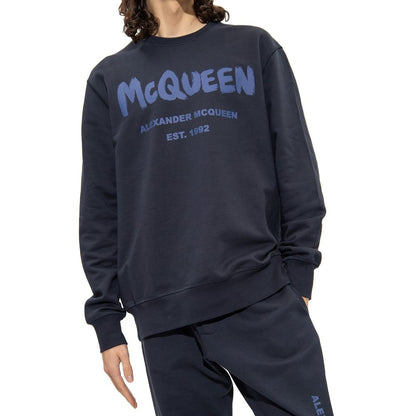 Sudadera Alexander McQueen de algodón azul
