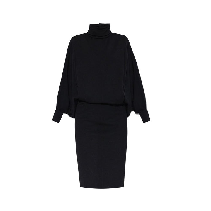 Vestido informal de lana negro de Saint Laurent