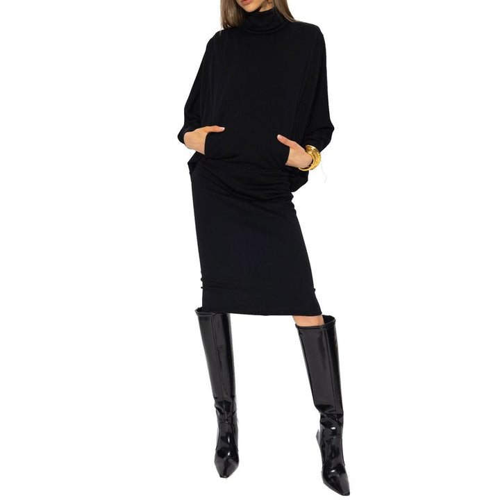 Vestido informal de lana negro de Saint Laurent