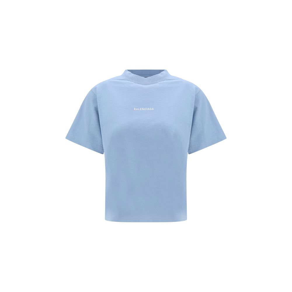 Camiseta Balenciaga de algodón azul