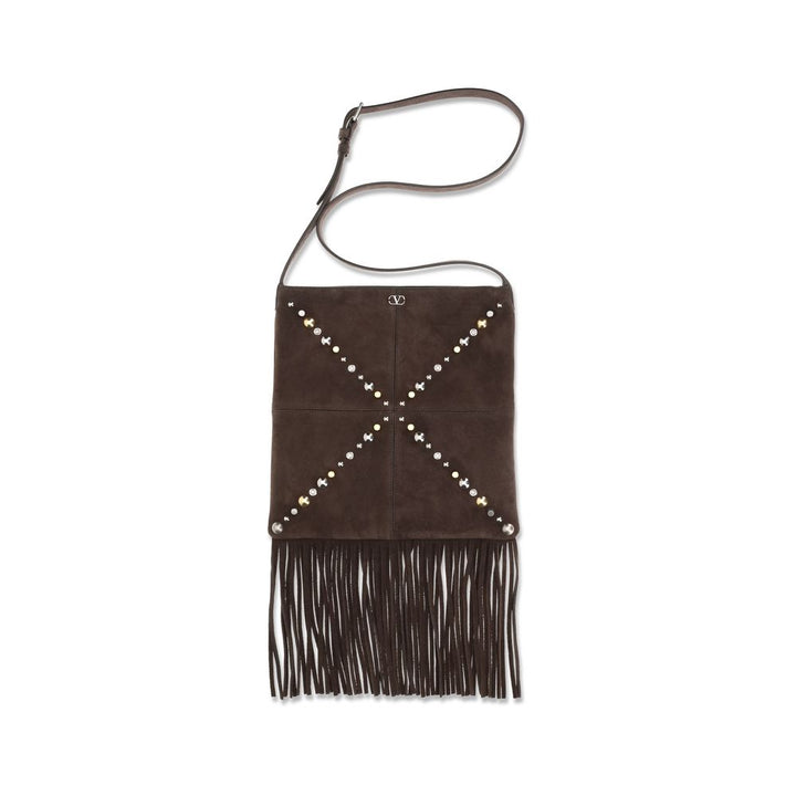Bolso de hombro Valentino Garavani de piel de becerro marrón Bos Taurus