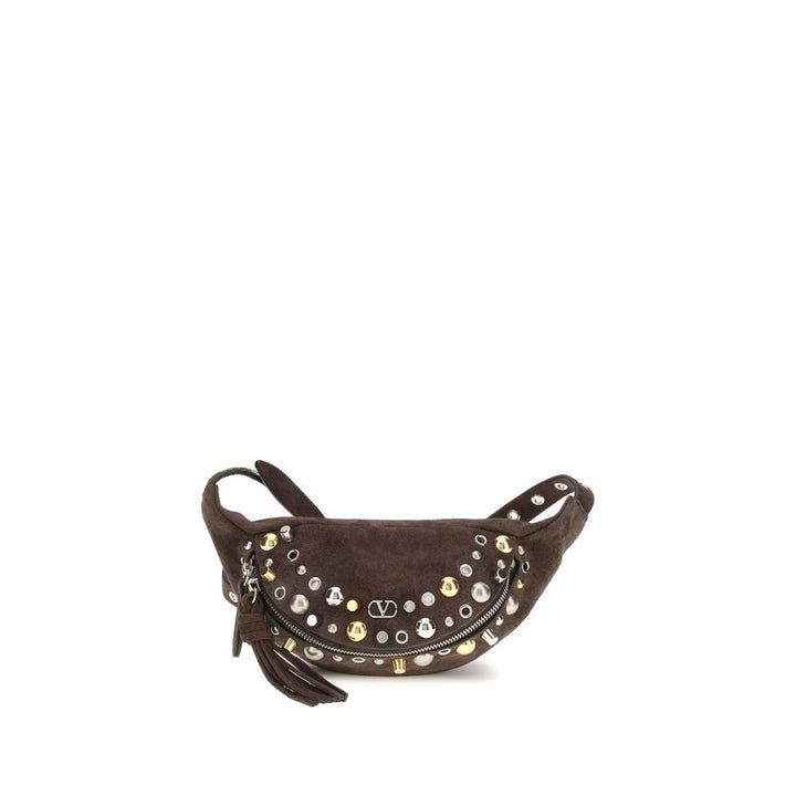 Bolso de hombro Valentino Garavani de piel de becerro marrón Bos Taurus