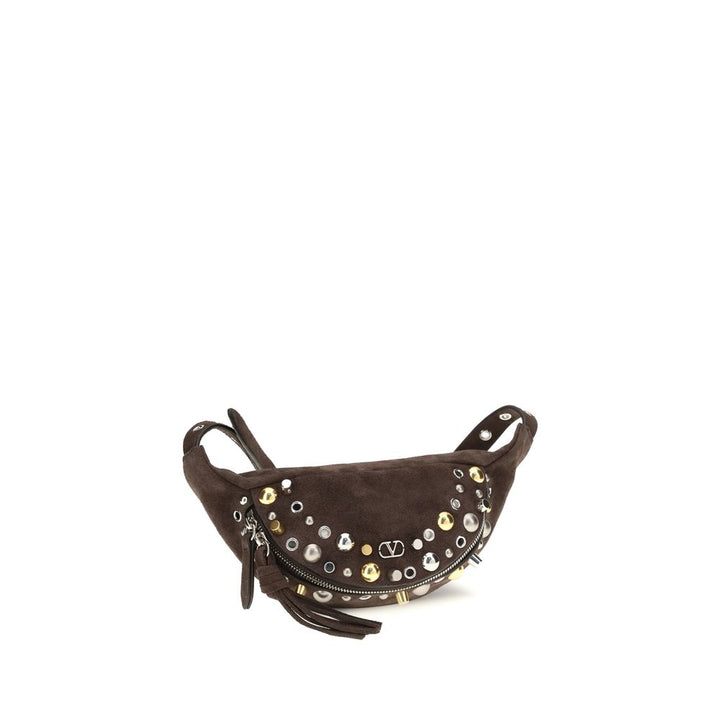 Bolso de hombro Valentino Garavani de piel de becerro marrón Bos Taurus