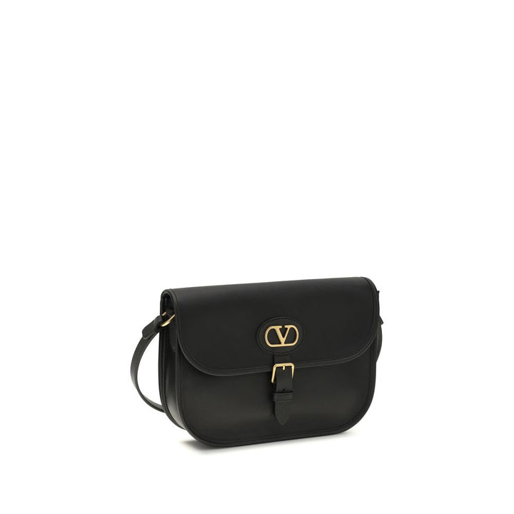 Bolso de hombro Valentino Garavani negro de piel de becerro Bos Taurus