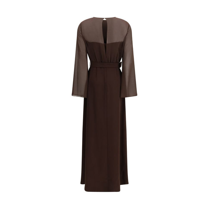 P.A.R.O.S.H. Brown Polyester Casual Dress