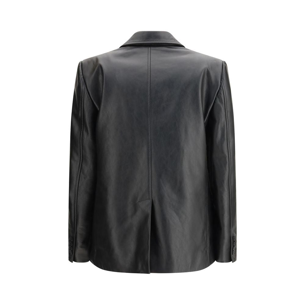 Chaqueta Balenciaga de cuero de ternera negro Bos Taurus