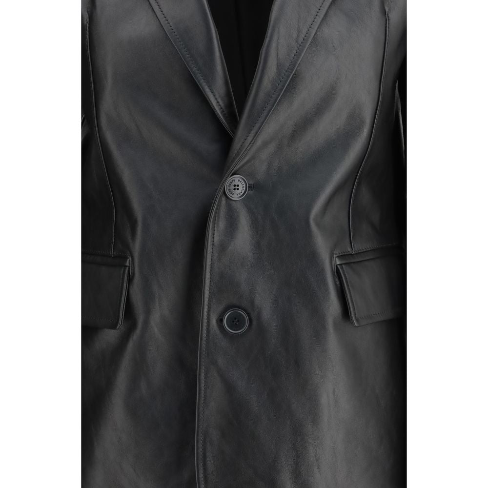 Chaqueta Balenciaga de cuero de ternera negro Bos Taurus