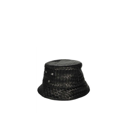 Gorro tipo pescador Bottega Veneta de piel de cordero negra