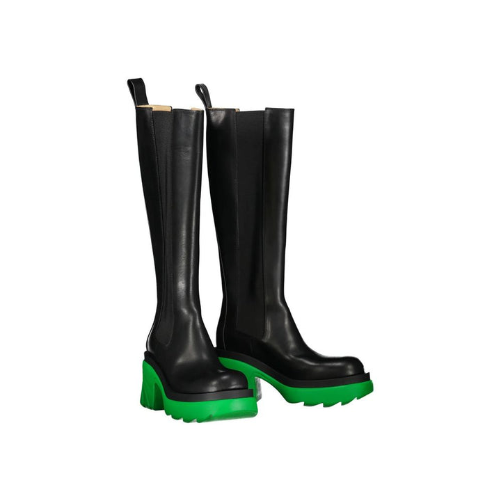Bottega Veneta Black Leather High Heel Boots