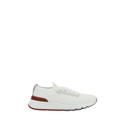 Brunello Cucinelli Baskets basses en coton blanc