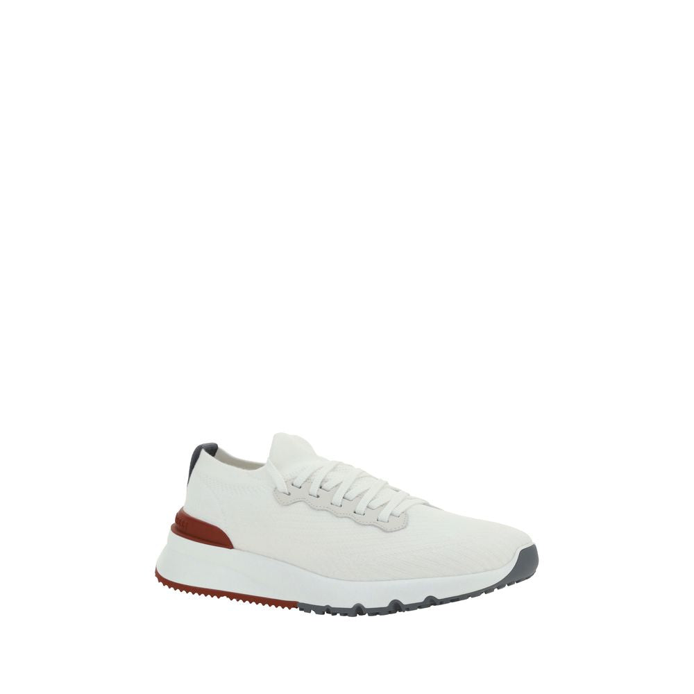 Brunello Cucinelli Baskets basses en coton blanc