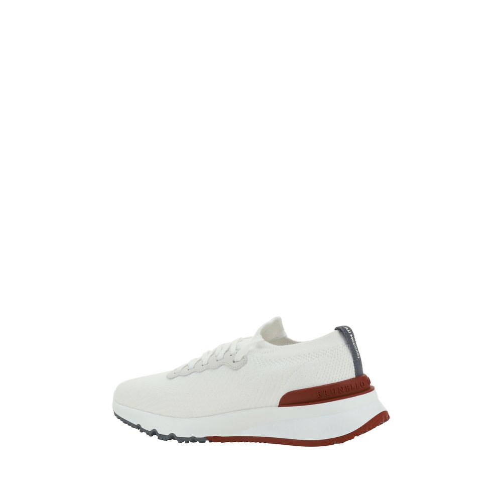 Brunello Cucinelli Baskets basses en coton blanc