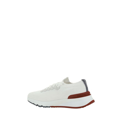 Brunello Cucinelli Baskets basses en coton blanc