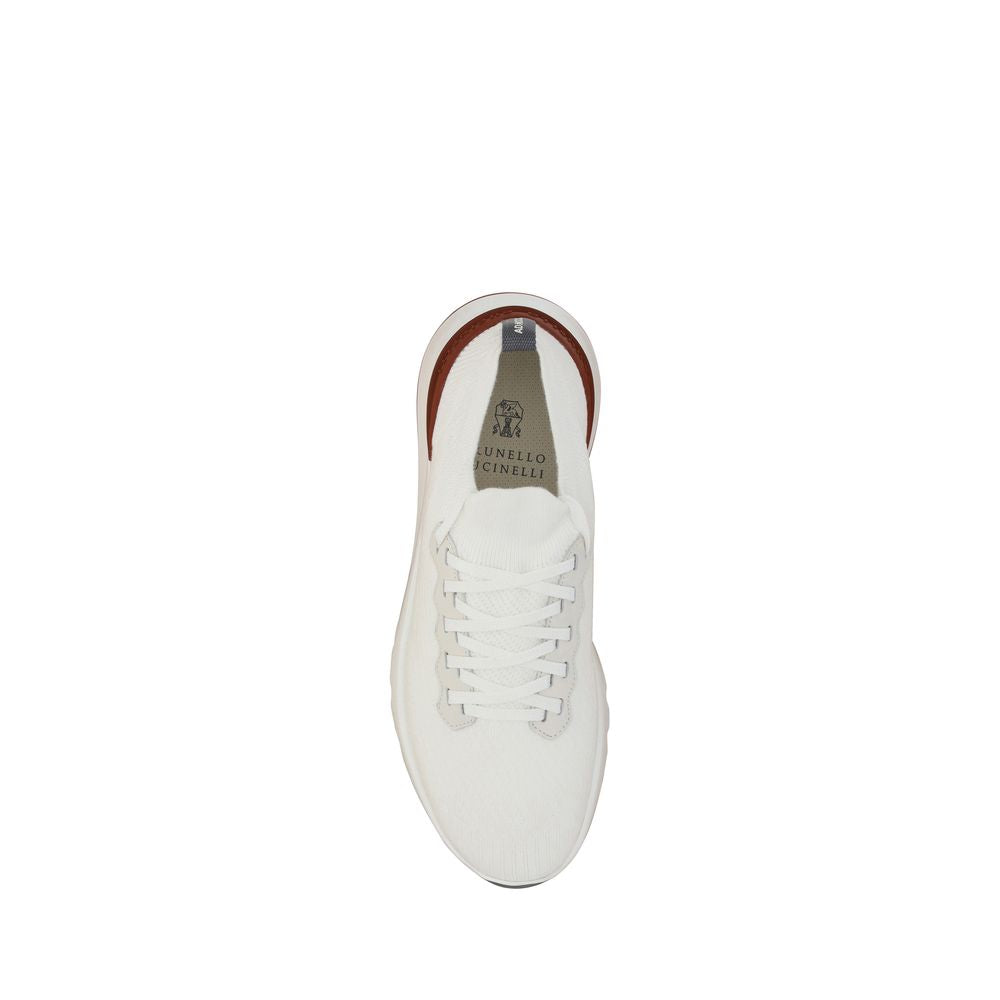 Brunello Cucinelli Baskets basses en coton blanc