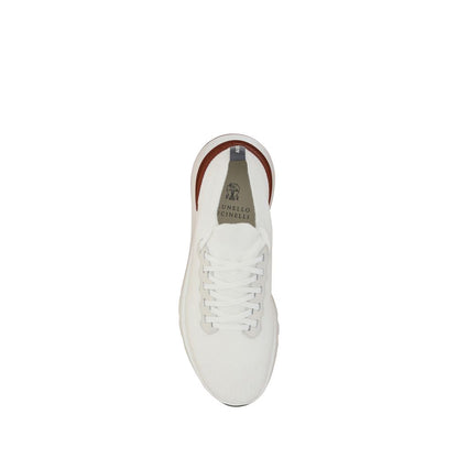 Brunello Cucinelli Baskets basses en coton blanc